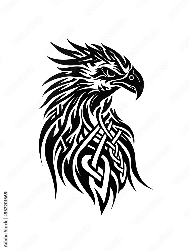 Obraz premium Hippogriff head very simple traditional tattoo flash styles illustration