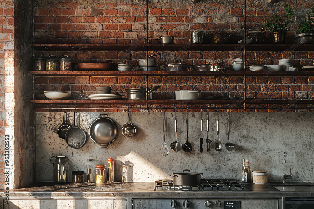 Rustic Charm: A Modern Kitchen with Exposed Brick and Industrial Touches Rustic Charm: A Modern Kitchen with Exposed Brick and Industrial Touches