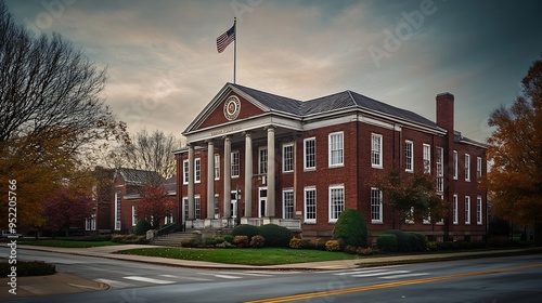 Government building in the rural city of Harrodsburg in Kentucky : Generative AI photo