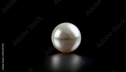 a single pearl shimmers delicately against a dramatic black backdrop in v6 style photo