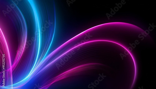 dark abstract background with neon waves and futuris wallpaper photo