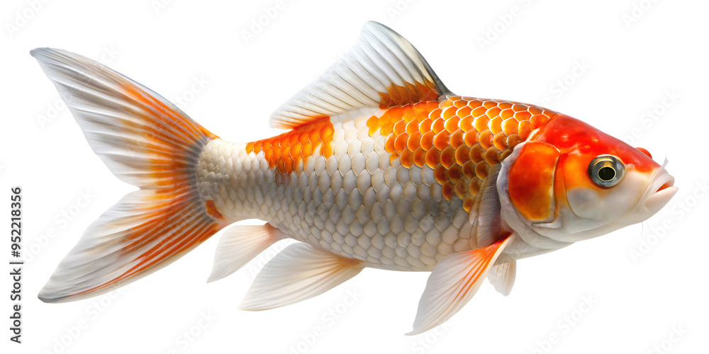 Koi fish animal png cut out element white background.AI GENERATED Koi fish animal png cut out element white background.AI GENERATED