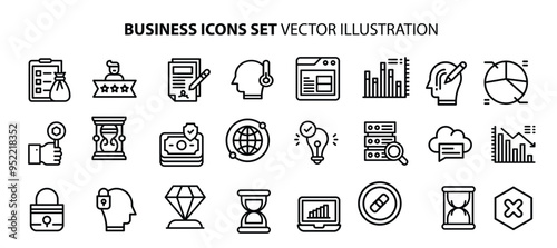 icons set. Business Motivation for web. app. vector illustration.