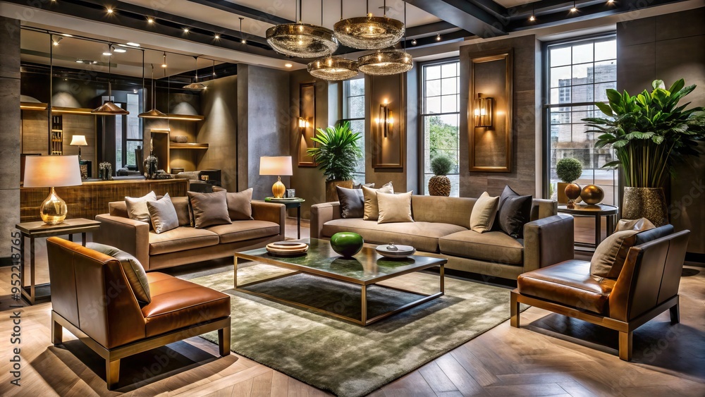 Elegance unfolds in a Seattle showroom, where velvets and leathers meet gleaming metals and rich woods, amidst subtle neutral tones punctuated by earthy warmth, in a refined ambience. Elegance unfolds in a Seattle showroom, where velvets and leathers meet gleaming metals and rich woods, amidst subtle neutral tones punctuated by earthy warmth, in a refined ambience.