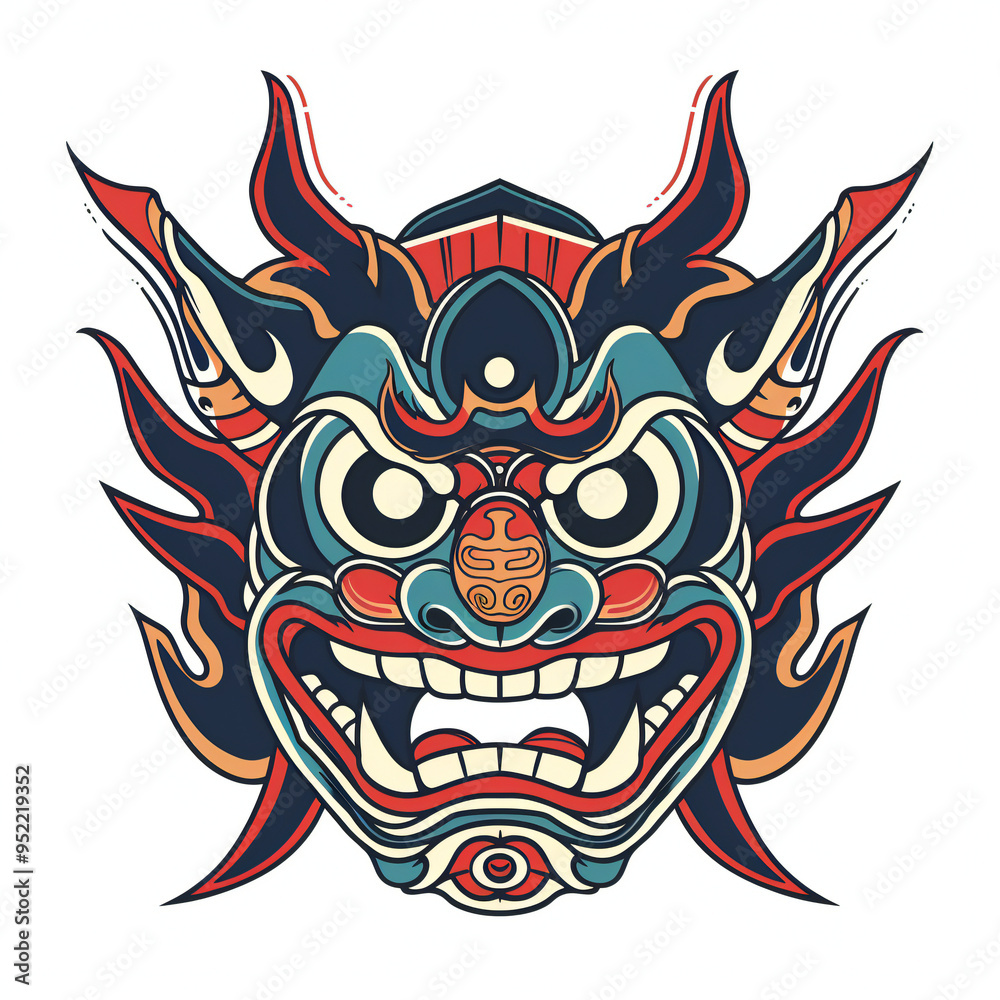 japan hanya mask very simple traditional tattoo flash styles illustration japan hanya mask very simple traditional tattoo flash styles illustration