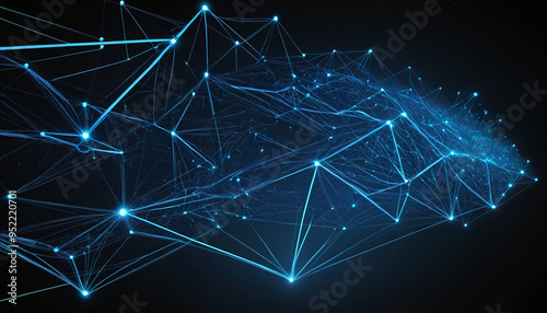 Cloud bleu réseau stockage données concept lignes connexion particule informatique business.