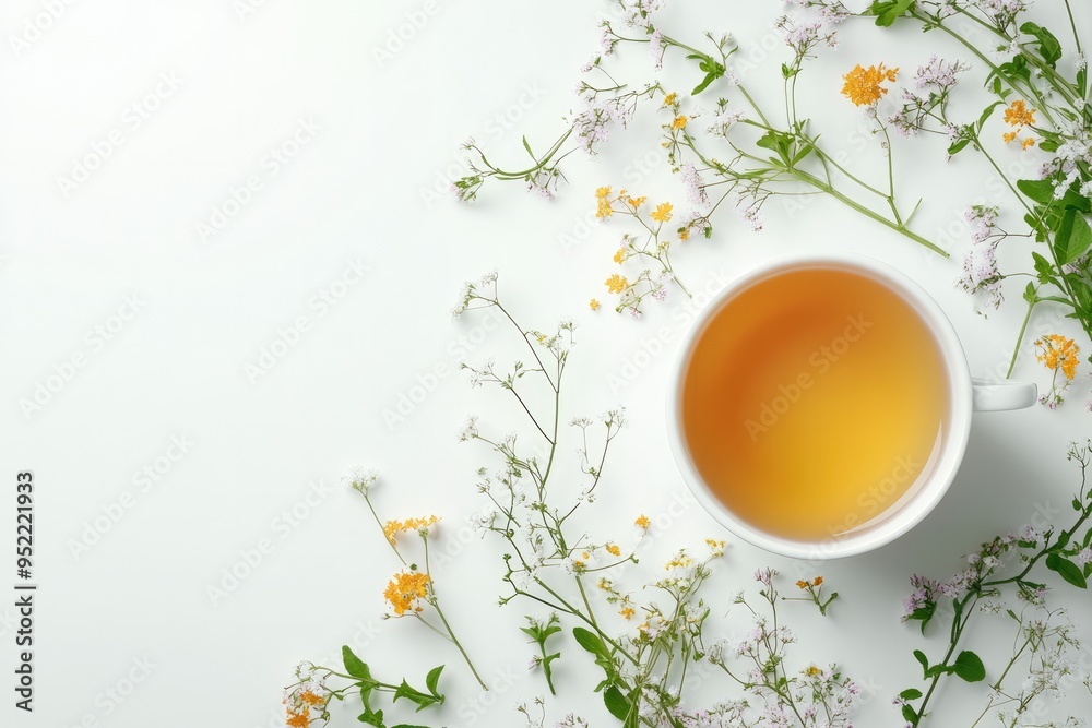 A Cup of Herbal Tea on a White Background A Cup of Herbal Tea on a White Background