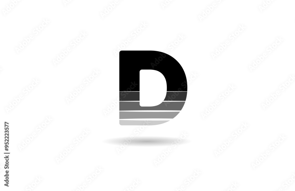 black and white D letter alphabet logo icon design with cut gradient suitable for a business or company black and white D letter alphabet logo icon design with cut gradient suitable for a business or company