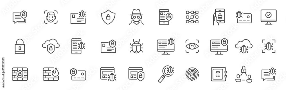 Cyber security icon set Cyber security icon set