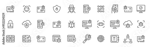 Cyber security icon set