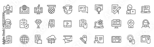 E learning icon set Vector