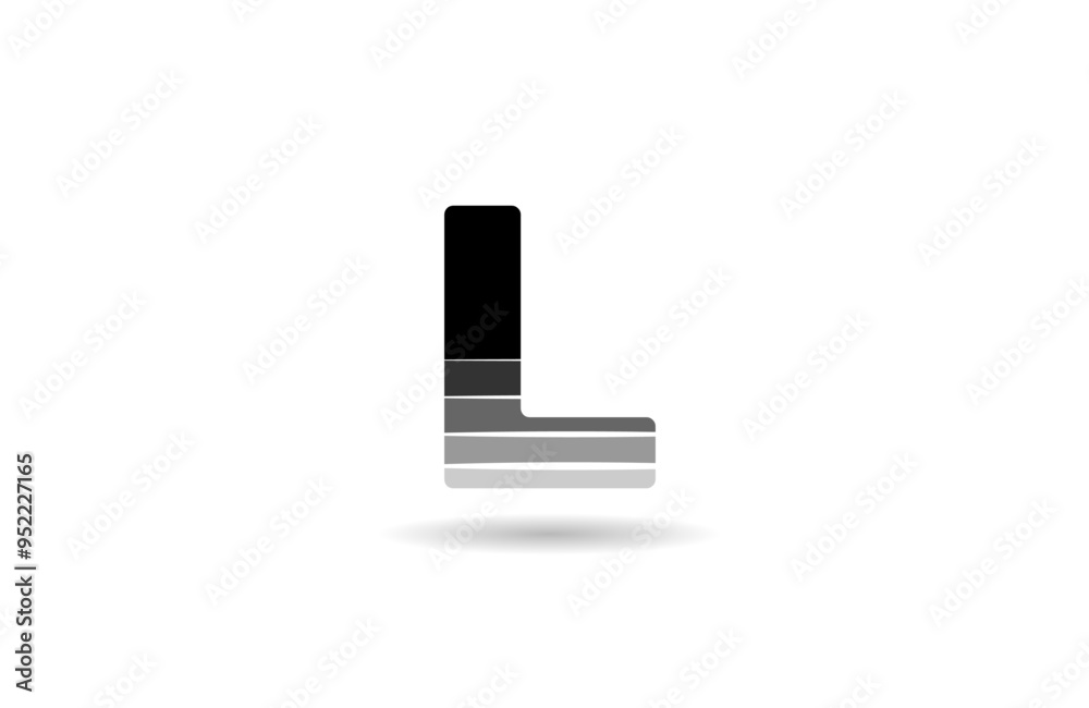 black and white L letter alphabet logo icon design with cut gradient suitable for a business or company black and white L letter alphabet logo icon design with cut gradient suitable for a business or company