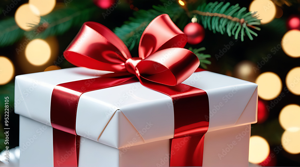 beautifully wrapped christmas gift shiny bow beautifully wrapped christmas gift shiny bow