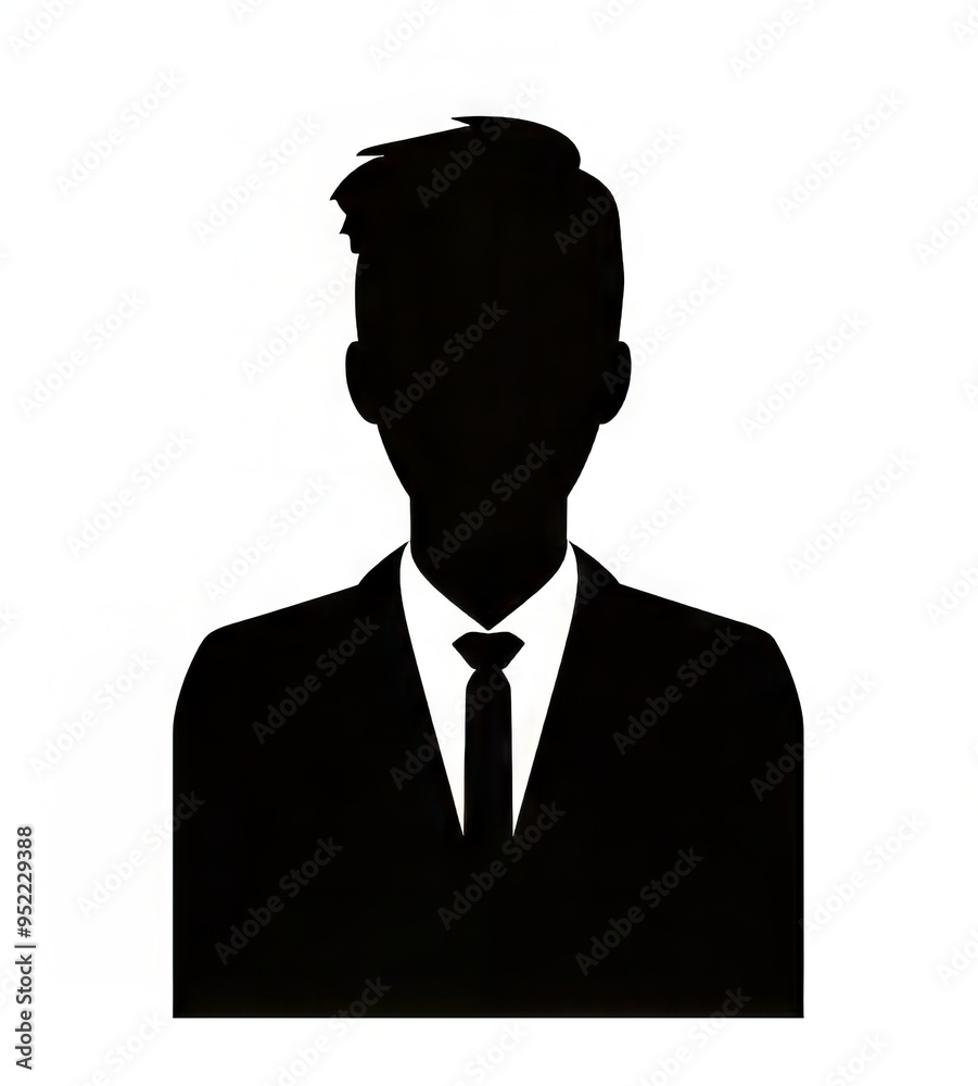 Silhouette of a professional man in a suit and tie. Silhouette of a professional man in a suit and tie.