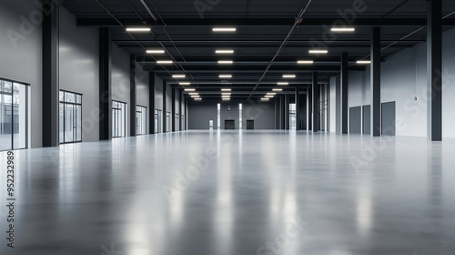 Wallpaper Mural A spacious, modern warehouse with an emphasis on sustainability, featuring recycled materials and energy-efficient operations. Torontodigital.ca