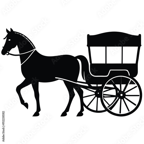 Horse drawn carriage vector illustration