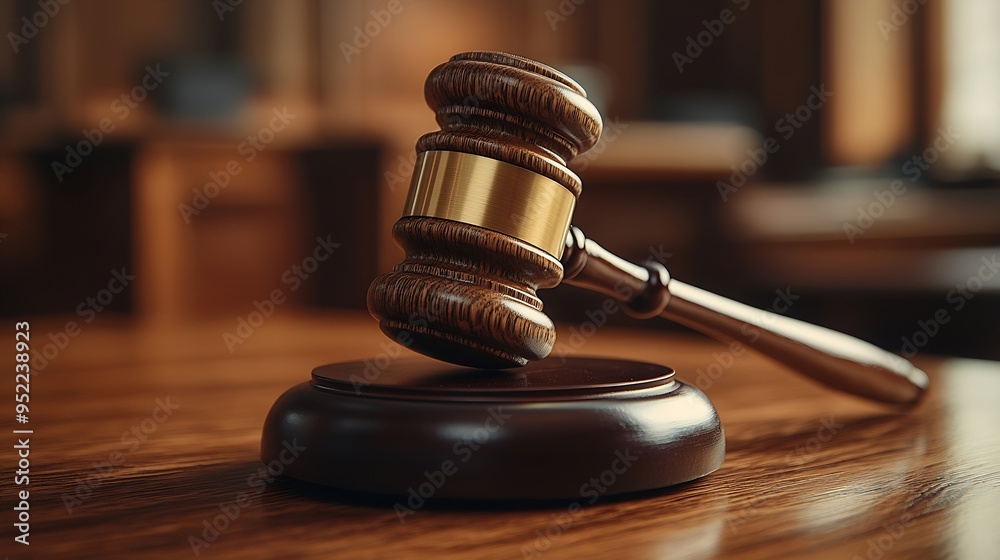 Judges gavel on wooden desk Law concept : Generative AI Judges gavel on wooden desk Law concept : Generative AI
