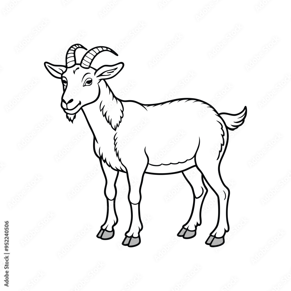 Goat vector icon lineout and outline icon vector illustration. Goat vector icon lineout and outline icon vector illustration.