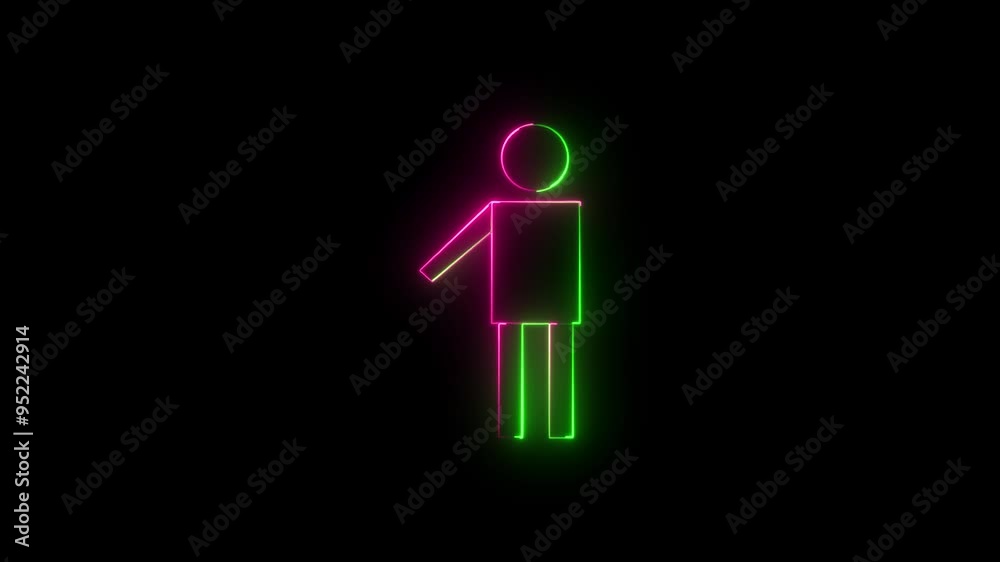 glowing neon line Man Line Icon animation.. glowing neon line Man Line Icon animation..