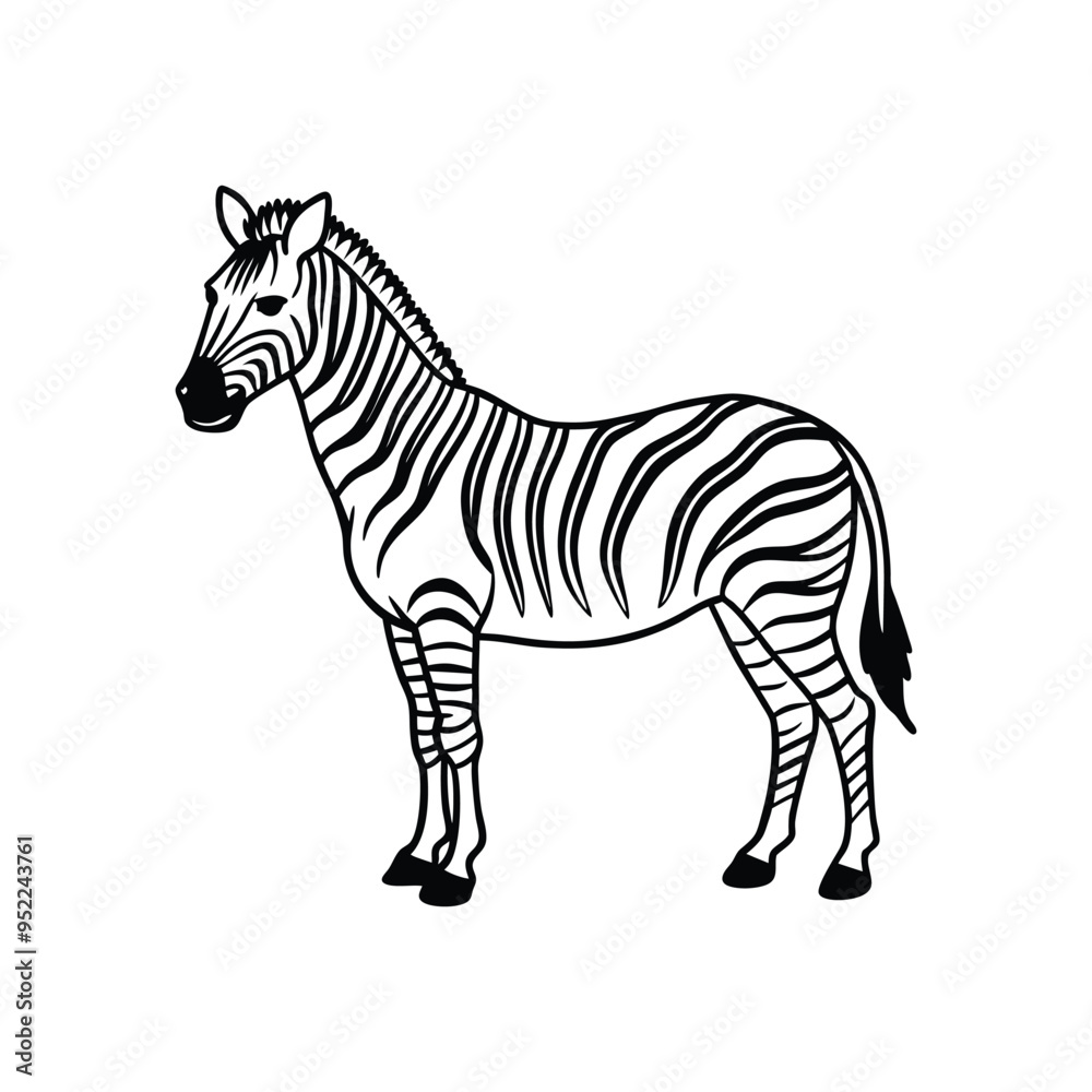 Obraz premium Zebra vector illustration outline vector illustration design.