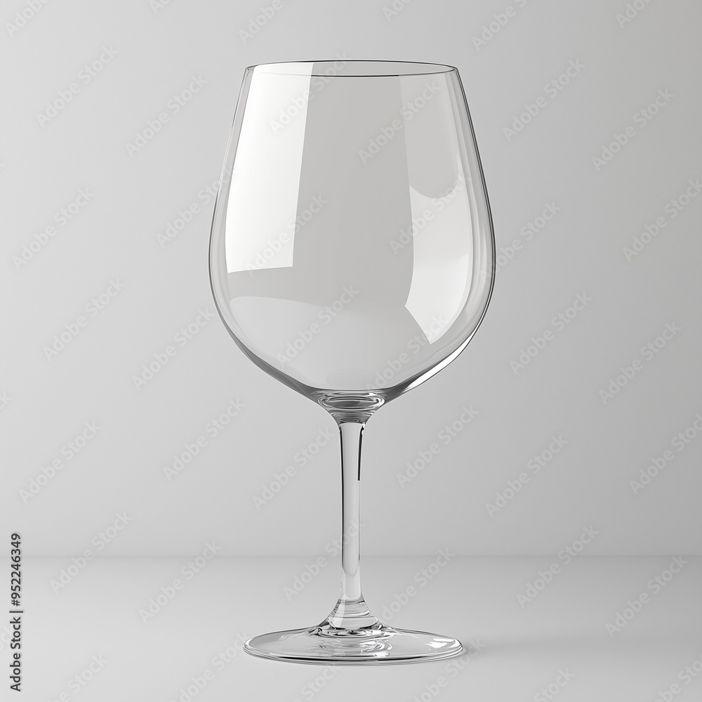 Isolated Empty Wine Glass Grey Background Blank Mockup Cup