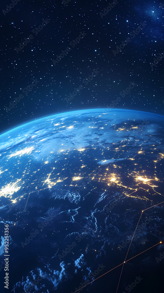 Obraz premium Blue planet in the universe