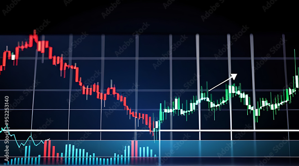 Naklejka premium downturn text graph showing steep decline value