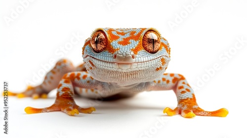 Tokay Gecko Gekko gecko isolated on white background : Generative AI photo