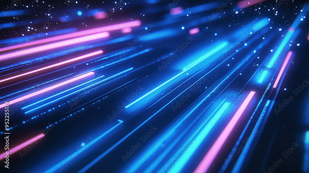 abstract light background with purple pink fuchsia rays streaming movement motion bokeh blue backdrop technology space abstract light background with purple pink fuchsia rays streaming movement motion bokeh blue backdrop technology space