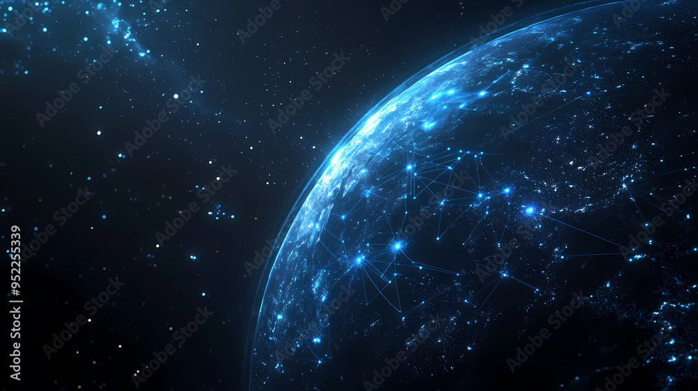 Fototapeta premium Blue planet in the universe