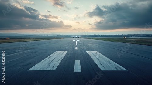 An empty airport runway, with a plane at the ready, symbolizes anticipation and the beginning of a new journey.