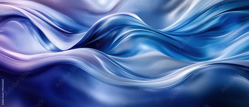 Fototapeta premium Futuristic abstract art with vibrant gradient colors in dynamic wave patterns