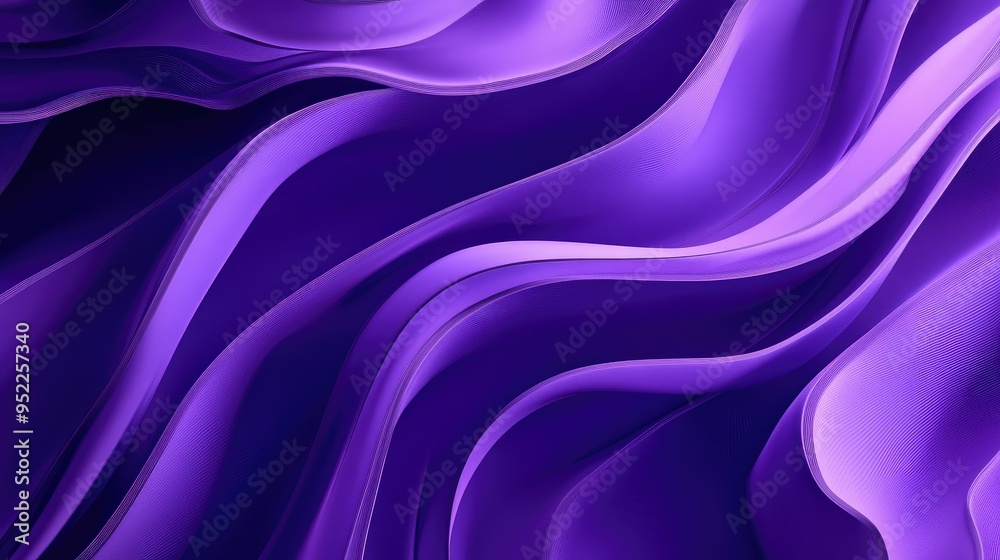 Fototapeta premium Flowing purple waves creating a luxurious and dynamic abstract background 