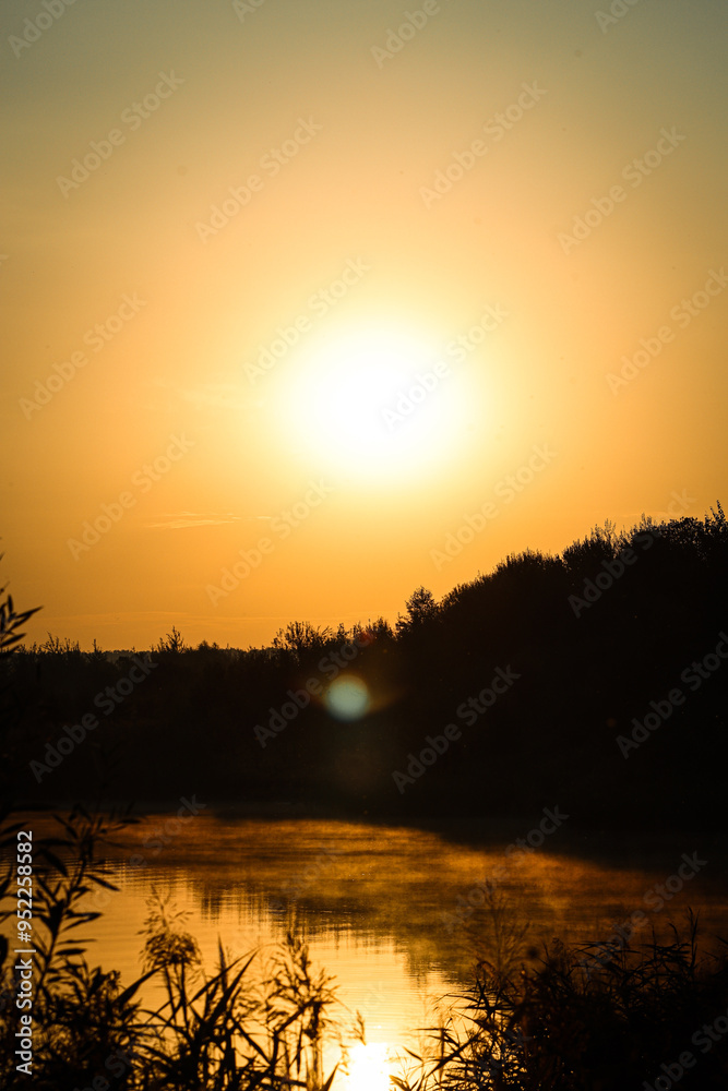 golden sunrise on a summer lake golden sunrise on a summer lake