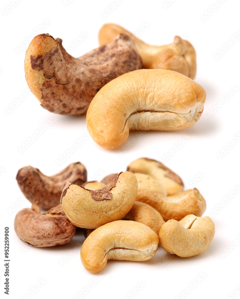 cashew nuts on white background cashew nuts on white background