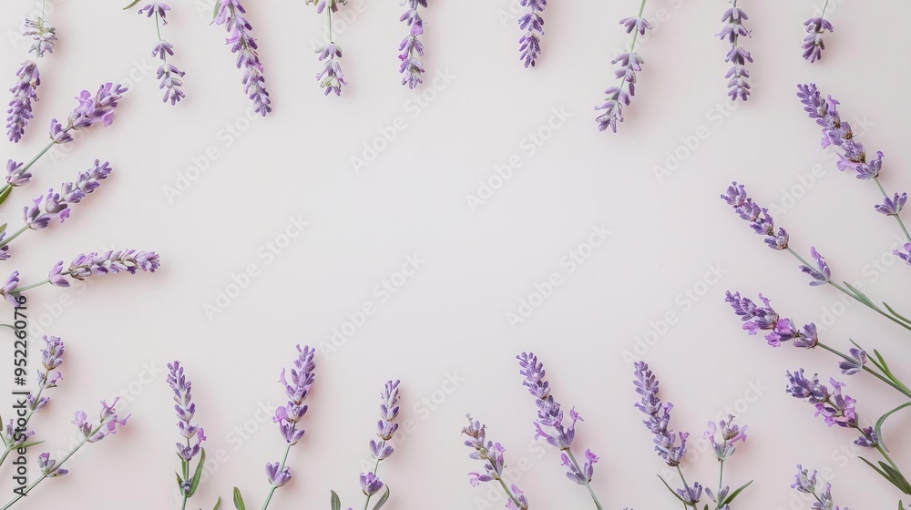 Empty frame of lavender, simple modern clean background Empty frame of lavender, simple modern clean background