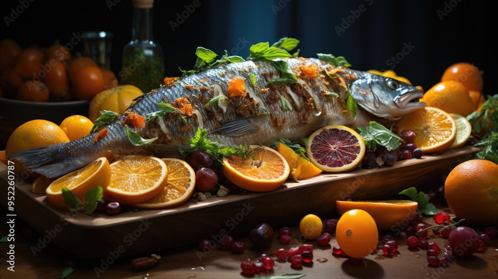 Delicious fish dish with vegetables photo Delicious fish dish with vegetables photo