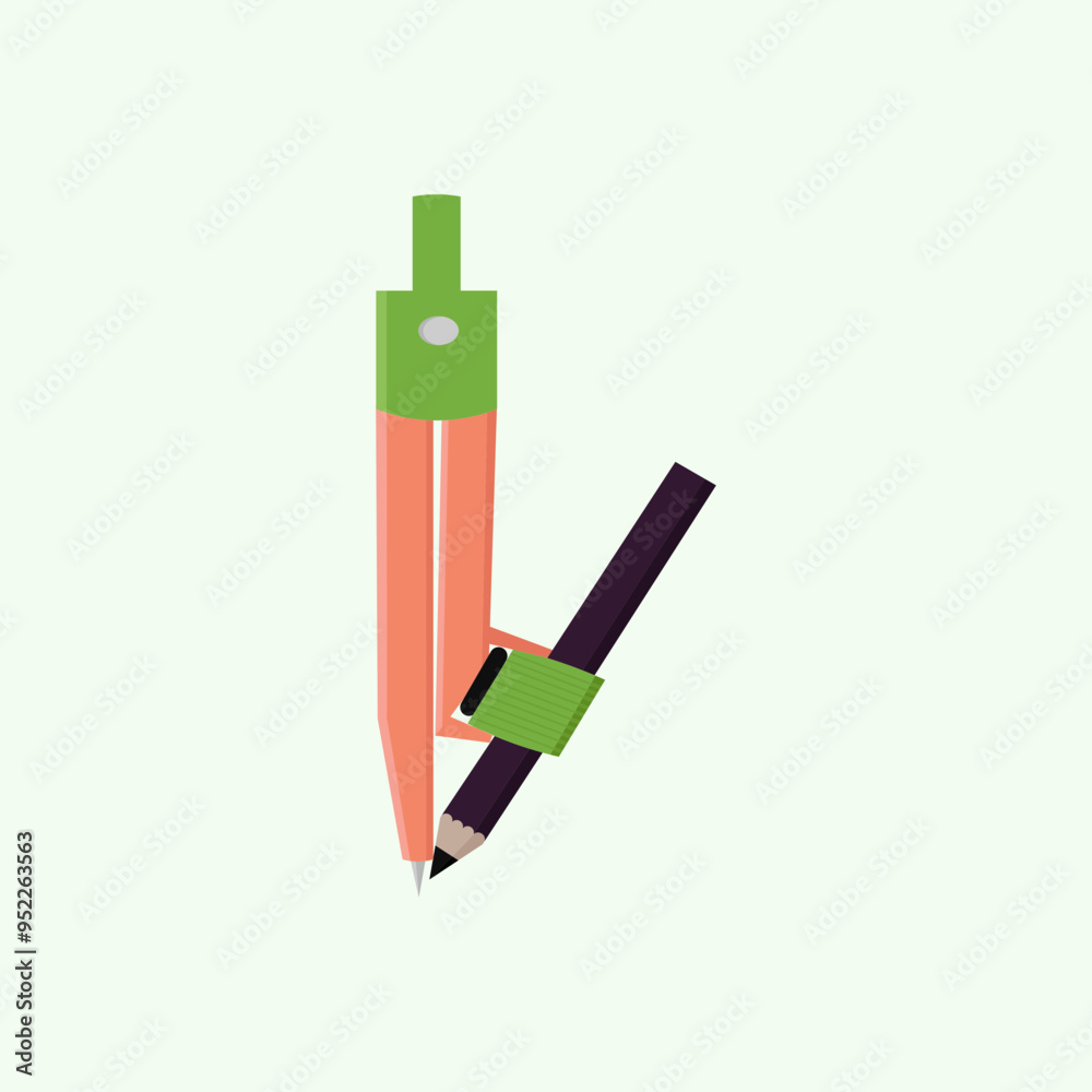 pencil compass on white background pencil compass on white background