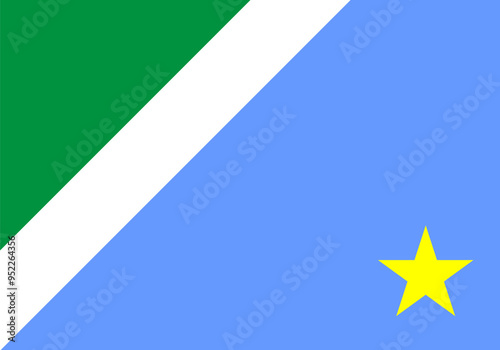 Flag of Mato Grosso do Sul state (Federative Republic of Brazil) 