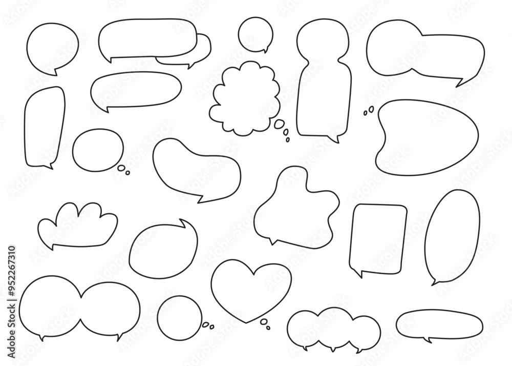 Obraz premium Speech bubbles doodle set