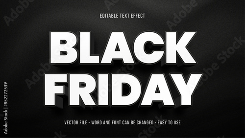 Black friday editable text effect, bold text style effect