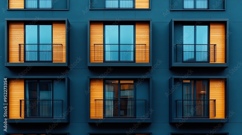 The facade of a medium store modern residential building European architecture in the Scandinavian style of superior comfort : Generative AI The facade of a medium store modern residential building European architecture in the Scandinavian style of superior comfort : Generative AI