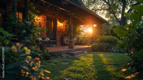 A summer evening on the patio of a quaint suburban home