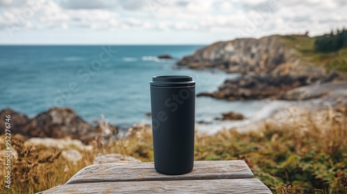 Black Tumbler with a Matte Finish and Subtle Branding