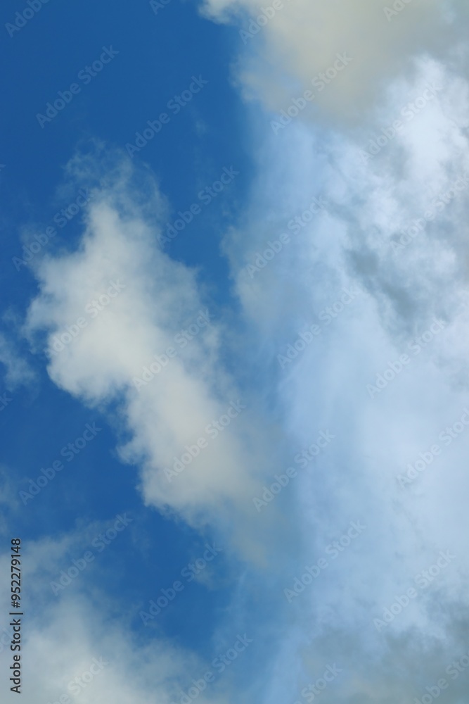 Vertical composition of cloudy sky on a blue background. Vertical composition of cloudy sky on a blue background.