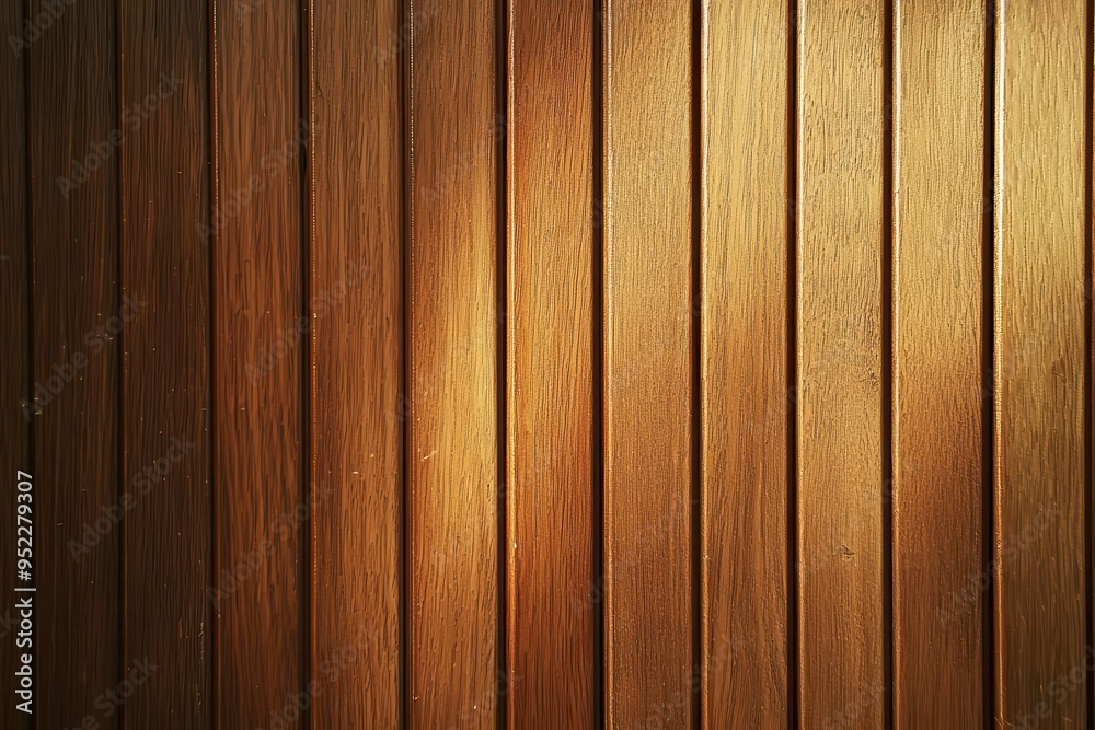 Fototapeta premium Golden Brown Wooden Planks with Vertical Lines and Texture