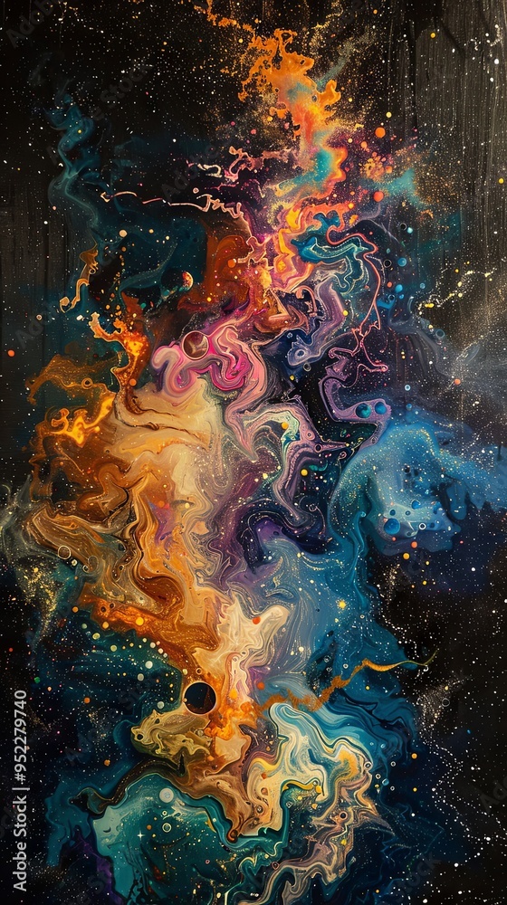 An amazing and captivating abstract piece of art that shows a cloud of cosmic energy An amazing and captivating abstract piece of art that shows a cloud of cosmic energy