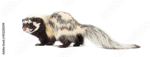 Photos Saharan striped polecat, Ictonyx libycus, isolated on white