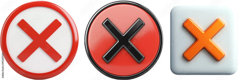 Obraz premium cancel button set isolated on white background