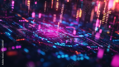 Futuristic Data Stream Visualization